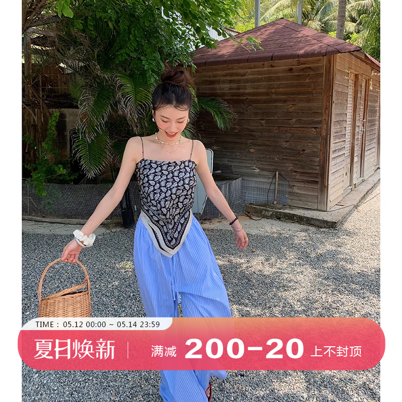 DULA好好家 辣妹抹胸吊带背心女2024年夏季新款短款显瘦肚兜上衣