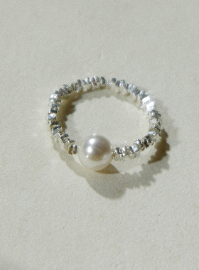 UNELGE女925银原创设计碎银戒指