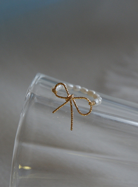 手作原创新品蝴蝶结戒指UNELGE