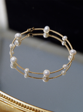 珍珠浪漫包金订做满天星手镯新品