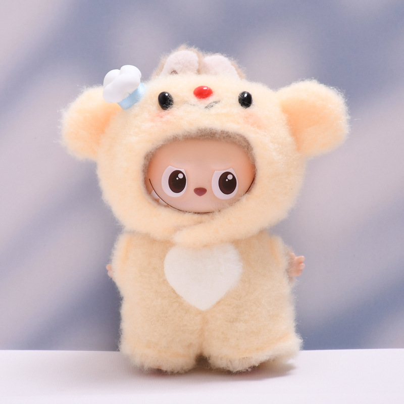 厨师小熊娃衣四代心底密码搪胶挂件LABUBU4.0迷你拉布布衣服着替
