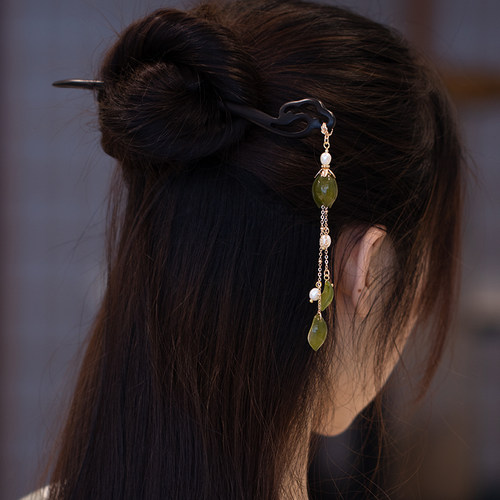 原创古风檀木簪子汉服旗袍发簪