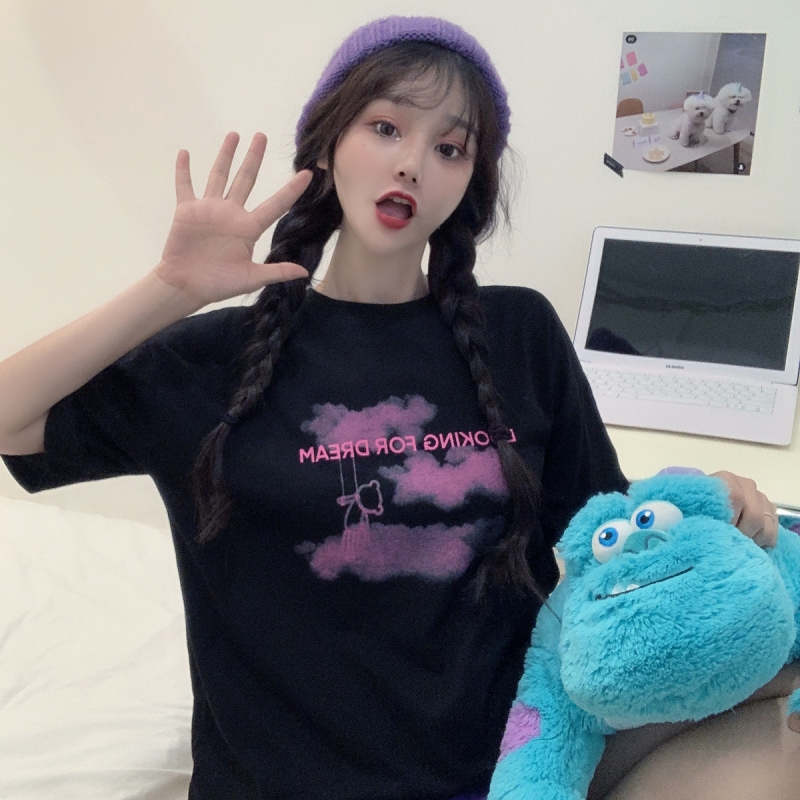 實拍 2021夏裝新品短袖t恤女