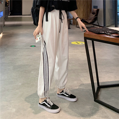 Real shot summer thin sportswear women's pants loose legged nine point lantern casual pants