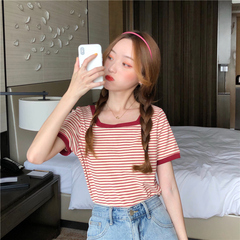Short Sleeve Striped T-shirt women's summer dress