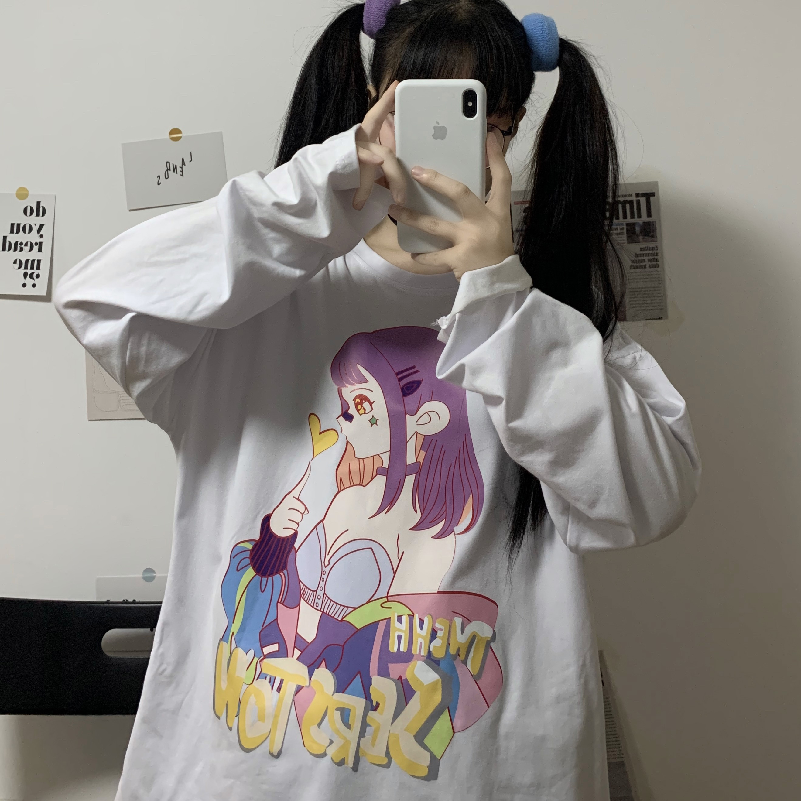 Real shot 2021 cotton spring new long sleeve T-shirt for women