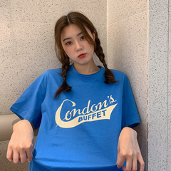 Real shot 100% cotton new versatile loose short sleeve T-shirt