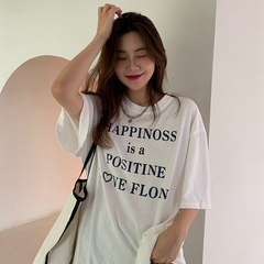 Summer new simple letter print loose and versatile short sleeve T-shirt