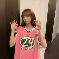 原創實拍夏裝寬鬆短袖背心恤女