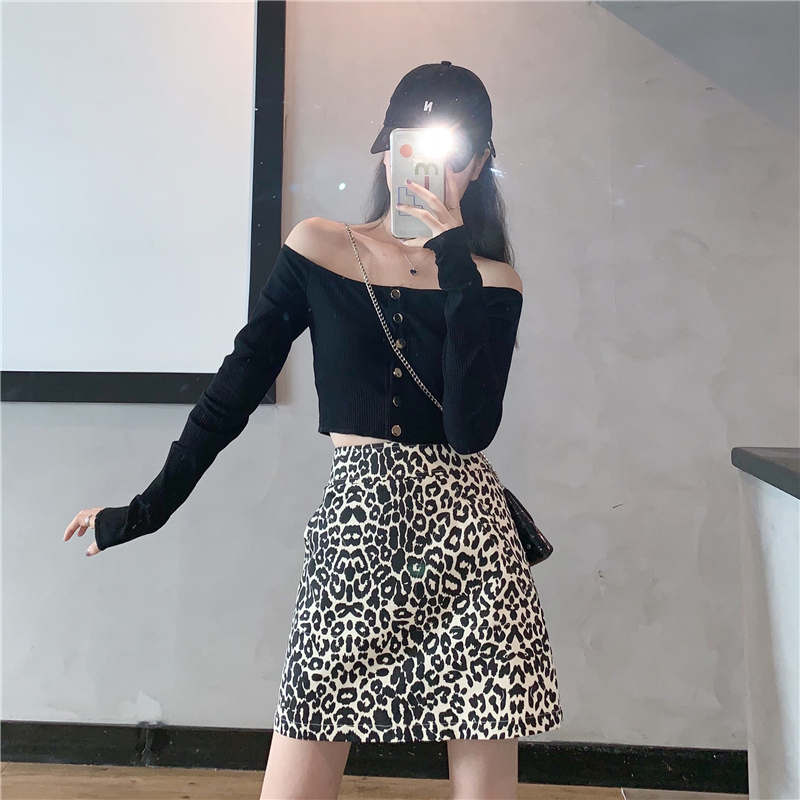 Real shot spring and autumn dress with one neck elastic long sleeve t-shirt female thread