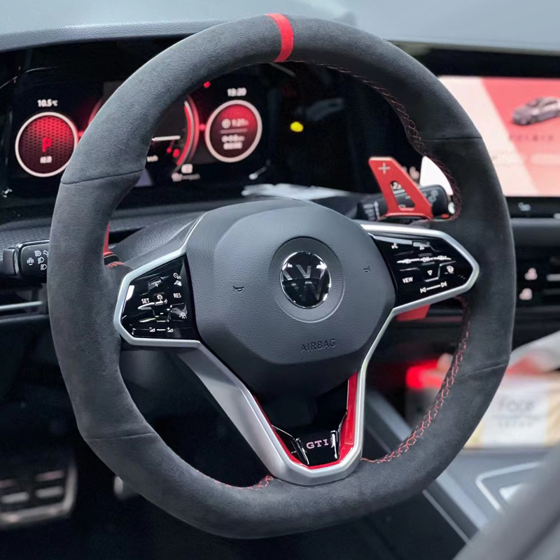 大众CCID346高8R碳纤纹方向盘套