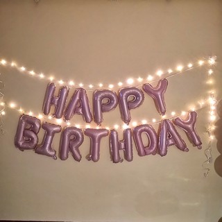 16寸生日快乐英文字母气球装饰场景布置带氛围灯宝宝生日派对汽球