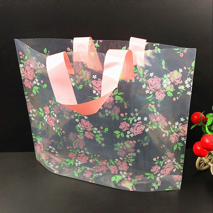包邮加厚大中小号化妆品女鞋服装塑料袋礼品包装手提购物袋子批发
