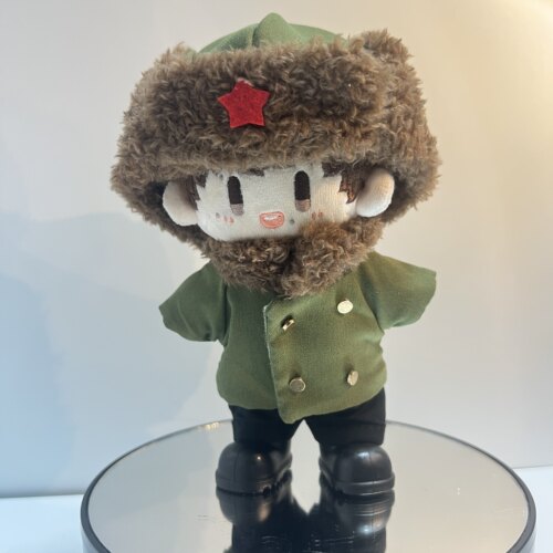安栋老师同款军大衣周可可娃衣棉花娃娃着替衣服
