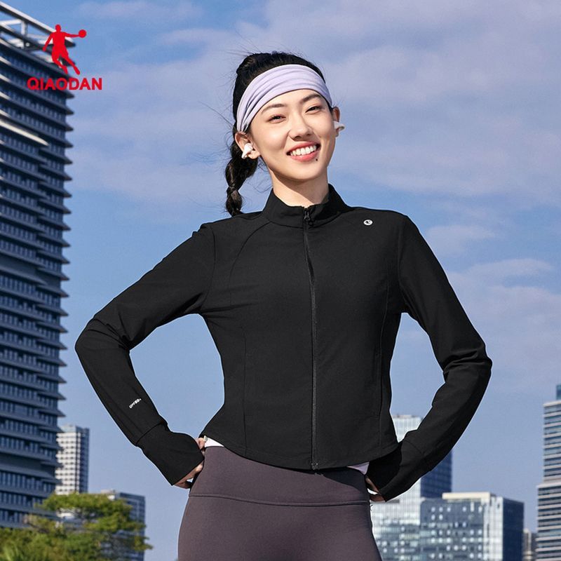 乔丹针织开衫女收腰显瘦立领夏透气吸汗速干运动外套QDEWD2262049