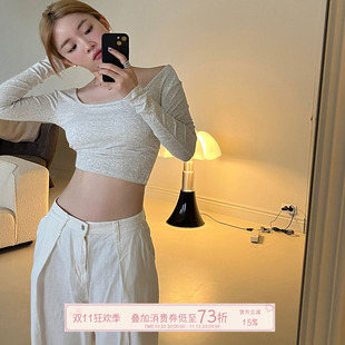 JoyceBra 年终售完即止带胸垫长袖T恤女款短款秋衣内搭打底衫