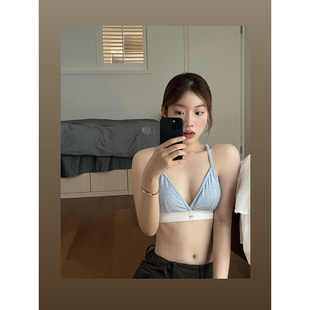 JoyceBra三角杯内衣女夏薄款 舒适小胸聚拢防下垂运动工字美背文胸