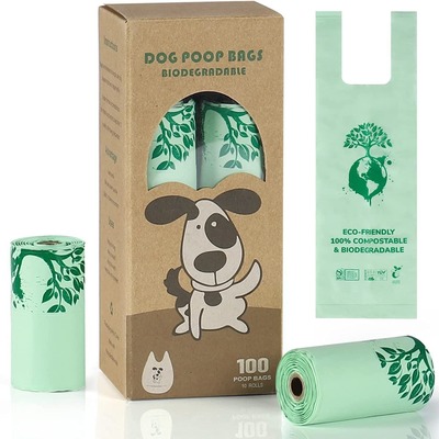 Dog Poop Bags Rolls Pet Waste Bags Corn Starch Blend