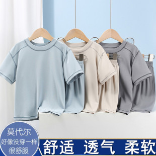 女童薄款 儿童睡衣套装 短裤 男童家居服莫代尔小男孩中大童短袖 夏季