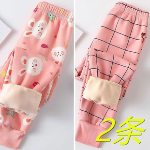 女宝宝绒裤 女孩一体绒内穿打底裤 加绒秋冬儿童加厚棉裤 女童保暖裤
