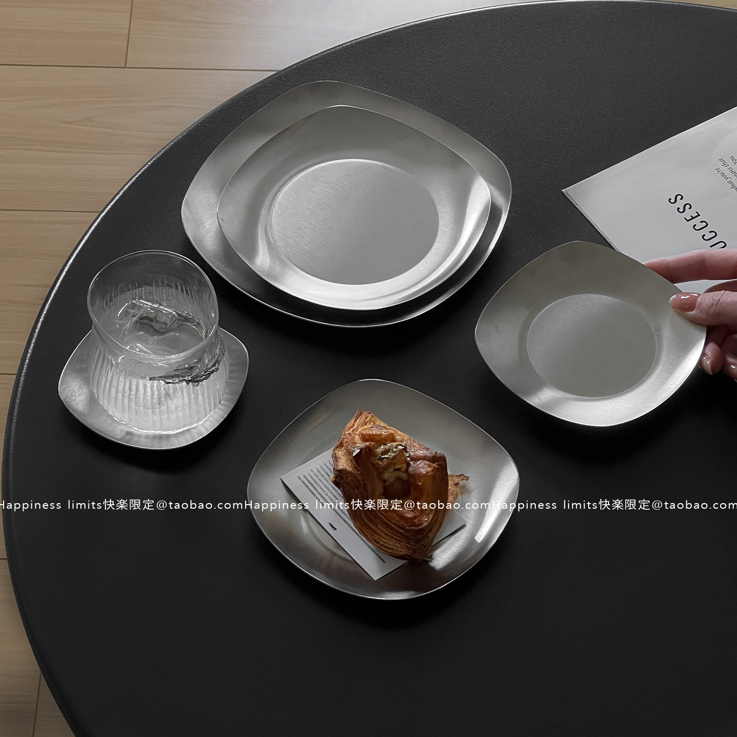 韩式不锈钢高颜值方形碟甜品糕点盘杯垫小菜碟酱料吐骨头盘子