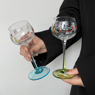 阿尔萨斯小人杯红酒杯子葡萄酒高脚杯鸡尾酒杯 北欧ins圣诞甜酒杯