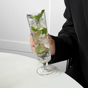 优雅水晶纤长粼粼酒杯个性红酒杯高颜值高级香槟杯葡萄酒矮脚杯