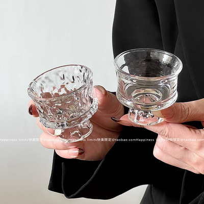 迷你ins创意白酒杯家用透明玻璃山脉杯一两杯小酒杯一口杯茶杯子