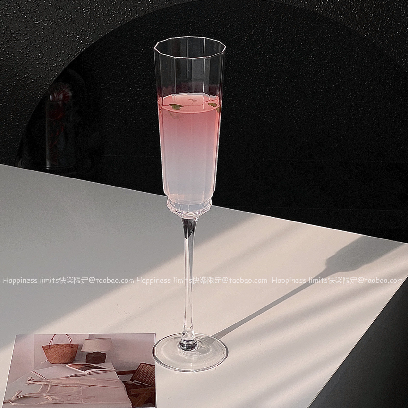 法式浪漫高脚香槟杯起泡酒玻璃杯子ins高颜值葡萄酒红酒鸡尾酒杯