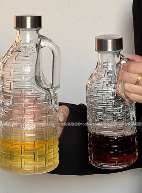 便携式散酒壶带把手带不锈钢盖