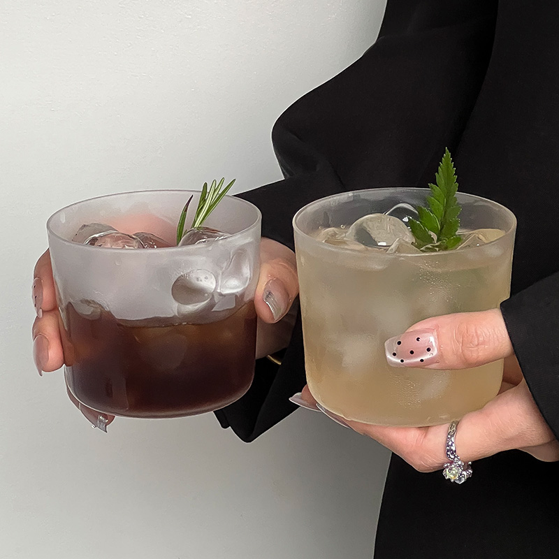 轻薄风磨砂质感玻璃家用咖啡杯