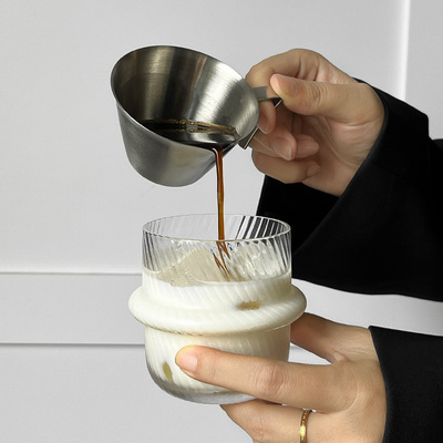 金属量杯意式浓缩咖啡盎司杯espresso不锈钢萃取杯带刻度杯100ml