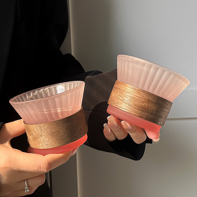 磨砂渐变粉收腰竖条纹