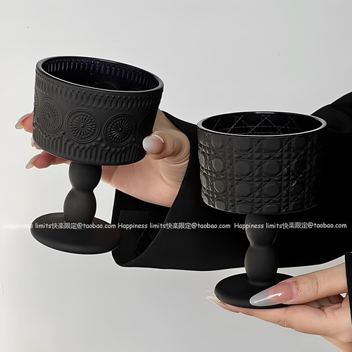 法式复古黑色磨砂蜡烛烛台香薰