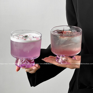 小众复古山脉饮品玻璃杯家用高颜值可爱女拿铁咖啡杯酸奶饮品杯子