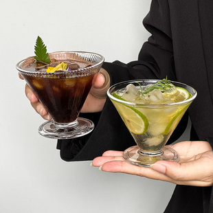 网红高脚冰淇淋杯 甜品雪糕杯酸奶布丁杯子创意ins奶昔冷饮玻璃杯