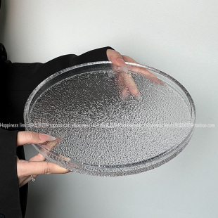 简约透明冰川纹高颜值咖啡店蛋糕盘甜品盘牛排西餐盘下午茶点心盘