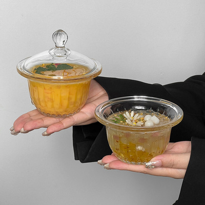 带盖玻璃甜品碗家用女生精致