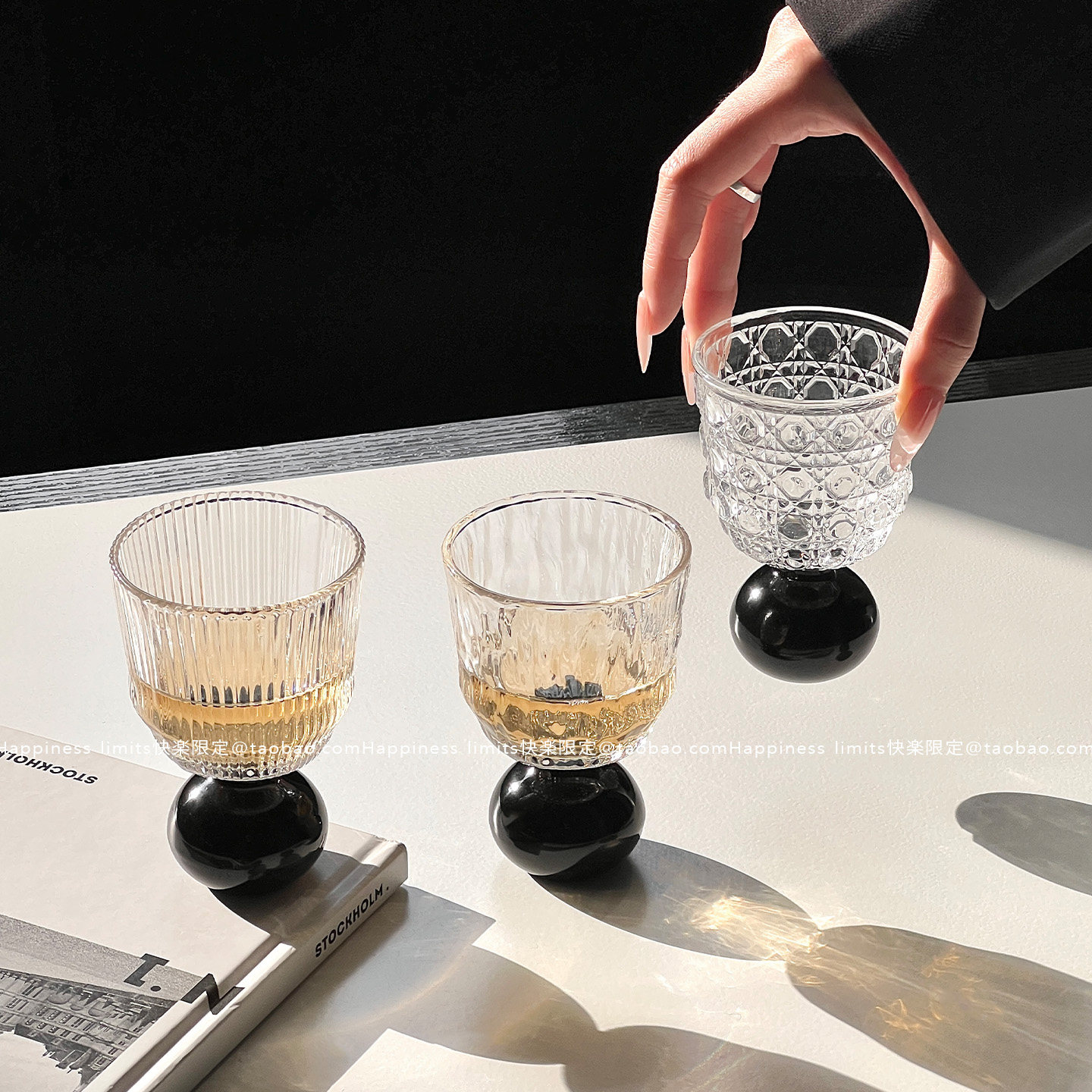 中古小酒杯玻璃高脚杯子创意威士忌杯高颜值白酒杯复古小众果酒杯