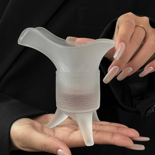 磨砂帝王爵杯高档仿古琉璃酒杯分酒器中式 古风高脚白酒杯喝酒