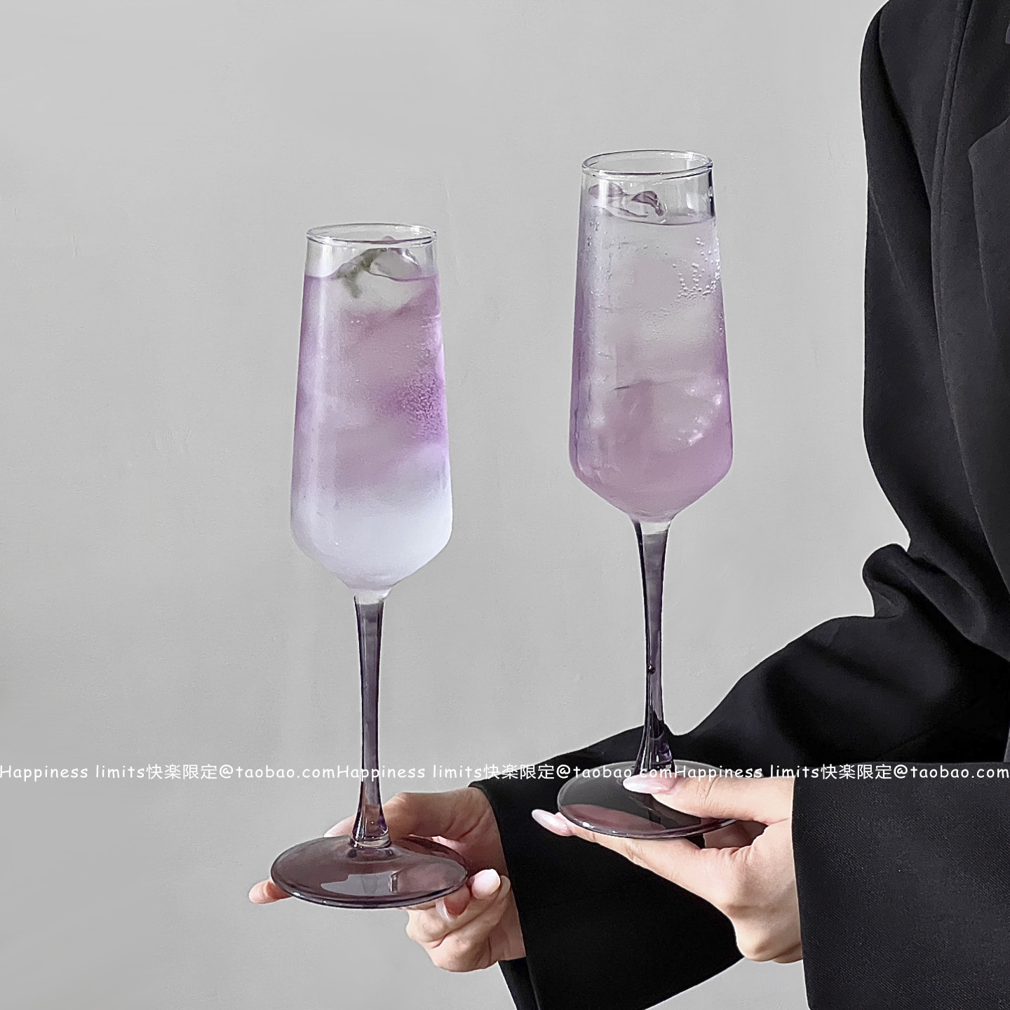 高颜值ins风起泡香槟杯高脚杯葡萄酒杯特调鸡尾酒杯套装玻璃杯子