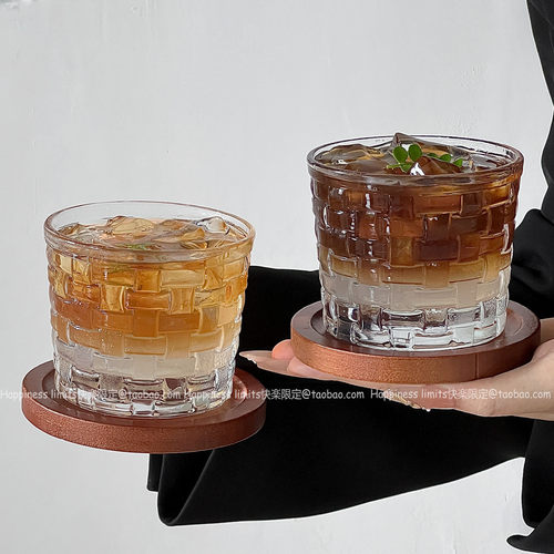 复古风咖啡店透明玻璃杯冷萃杯