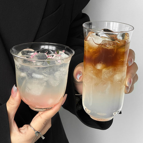 ins风轻薄阔口玻璃杯中式功夫杯