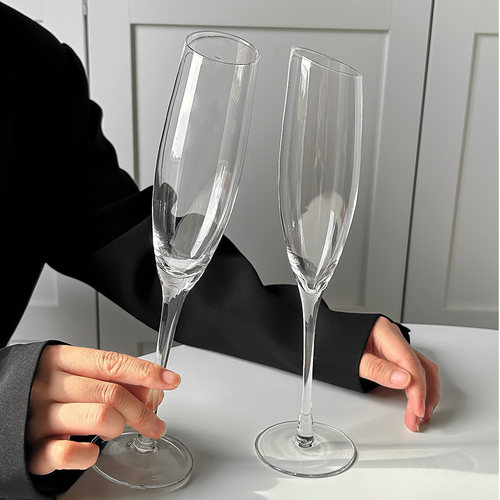 法式ins博主高脚香槟杯起泡甜酒杯浪漫仪式感葡萄酒玻璃鸡尾酒杯
