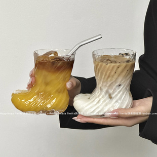 ins风创意靴子玻璃杯网红个性 拿铁咖啡杯果汁杯啤酒杯水杯 冰美式