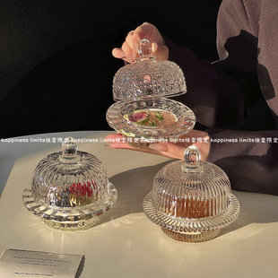 欧式 燕窝碗银耳盅玻璃带盖透明精致高级家用水果点心甜品碗小汤盅