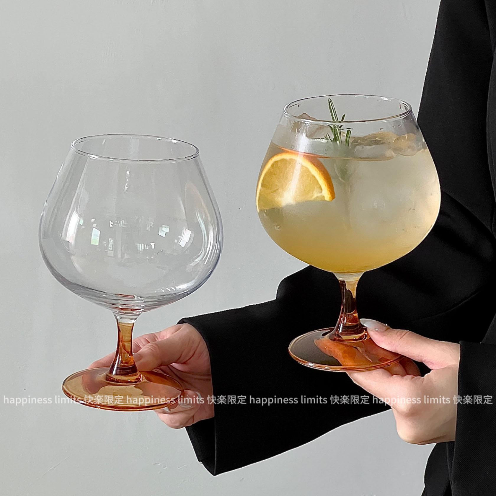 大苹果琥珀矮脚杯白兰地洋酒杯