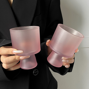 韩式ins风个性独特磨砂质感玻璃甜筒杯雪糕杯高级感甜品杯冷饮杯