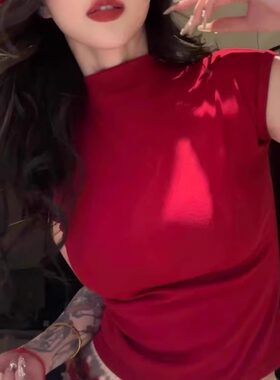 无袖港风螺纹女当天发货送运费险