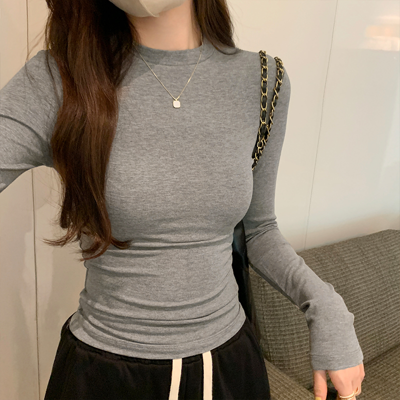 长袖百搭纯色女当天发货送运费险